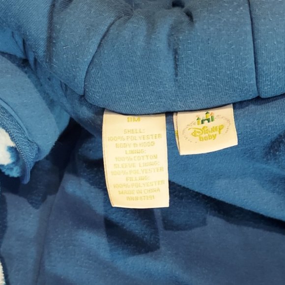 Disney Baby Mickey Mouse Hooded Fleece Onesie Size 9 Months - Picture 4 of 5